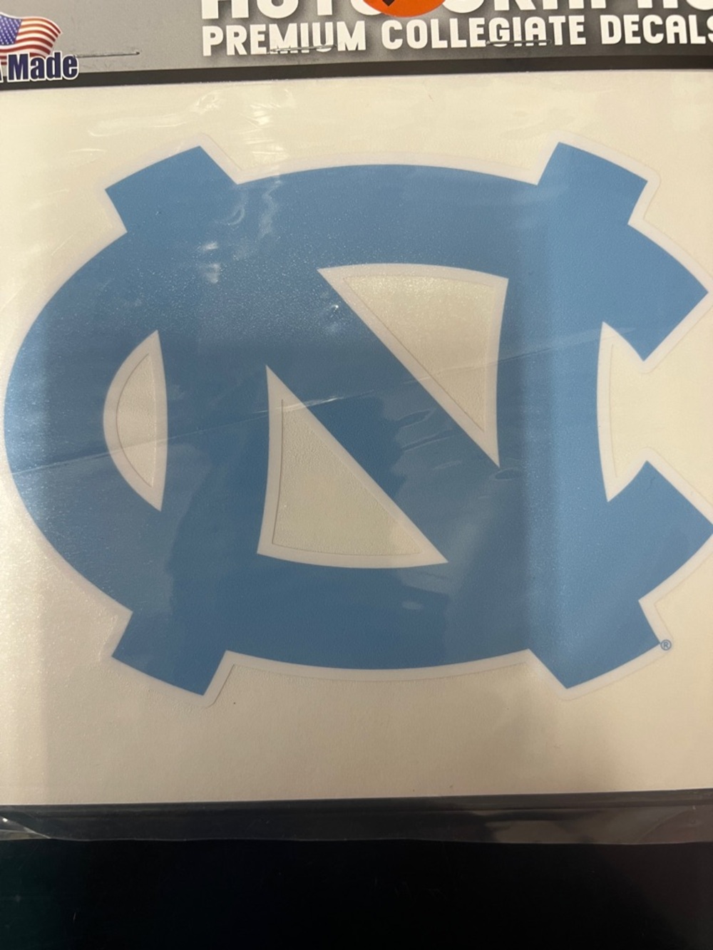 Premium Collegiate Decal - Light Blue UNC Interlocking Logo